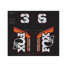 Pegatinas para horquilla y amortiguador Fox Factory 2022 - Gris/Negro/Naranja - Accesorio MTB