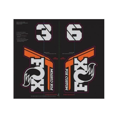Fox Factory 2022 Fork and Shock Stickers - Grey/Black/Orange - MTB Accessory