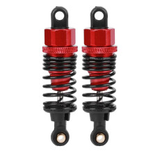 Amortecedor de choque de metal 2 peças 1/10 para acessório de carro modelo HSP RC vermelho 60 mm
