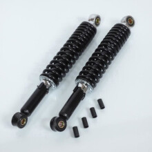 Par de Amortecedores Traseiros Genéricos para Motocicleta Ajustáveis Preto 310mm