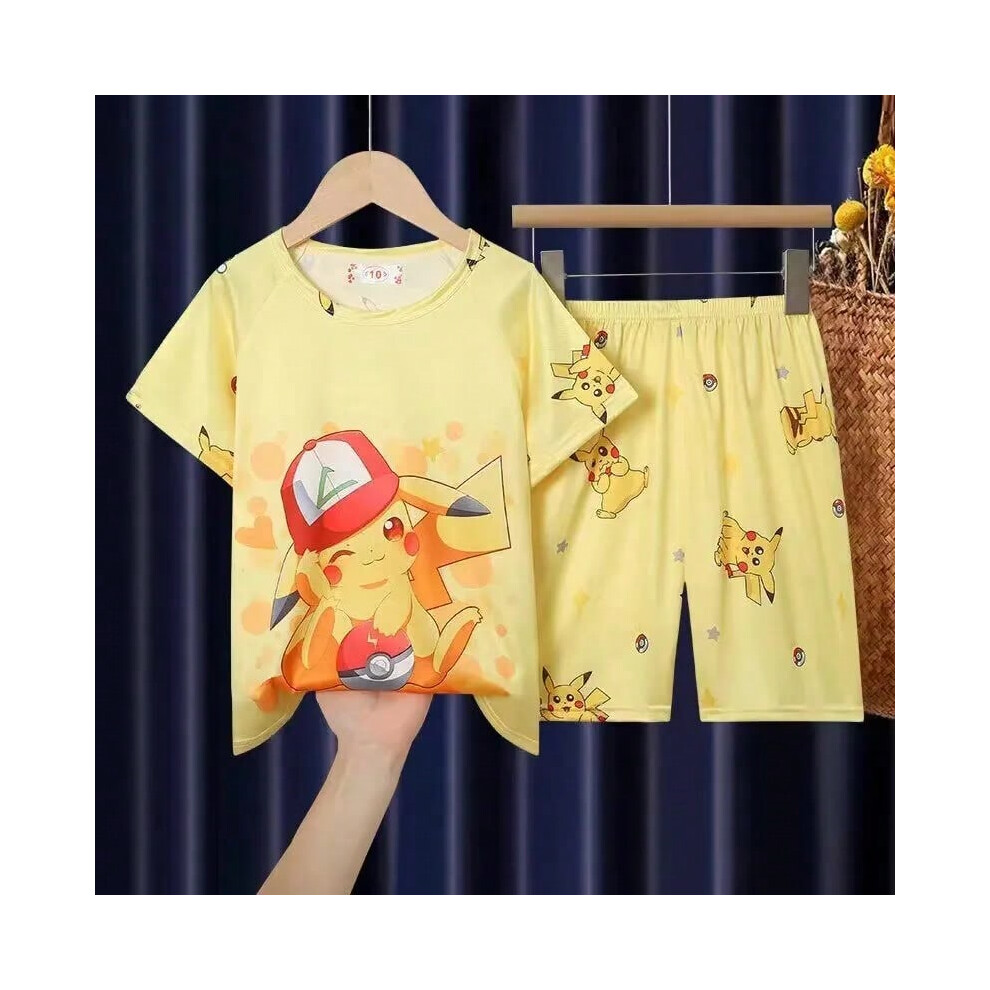 (3, 10(110cm-120cm)) Fashion Kids Clothes Boys Girls Sets Cartoon Home Clothing Set Comfortable Pajamas T-shirt Shorts Suit-image-OPC-PHMBFD5-NEW