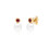 Modern Pearl & Ruby Stud Earrings in 9ct Yellow Gold 1