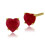 Classic Heart Ruby Stud Earrings in 9ct Yellow Gold 4mm 2