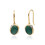 Irregular B Gem Malachite & Diamond Drop Earrings in Gold Plated Sterling Silver 1