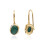 Irregular B Gem Malachite & Diamond Drop Earrings in Gold Plated Sterling Silver 2