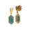 Micro Statement Amazonite Drop Earrings in Gold Plated 925 Sterling Silver 2