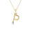Collier avec initiale P en or jaune 9 carats et diamants 1