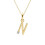 Collier avec initiale N en or jaune 9 carats et diamants 1