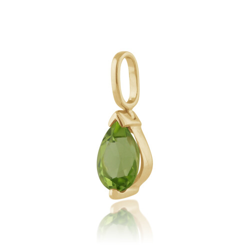 Pendentif péridot poire classique en or jaune 9 carats 1