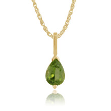 Pendentif péridot poire classique en or jaune 9 carats