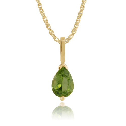 Pendentif péridot poire classique en or jaune 9 carats