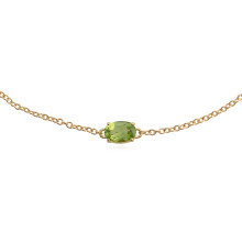 Classic Oval Peridot Single Stone Bracelet in 9ct Yellow Gold