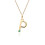 Collier avec initiale P en or jaune 9 carats et émeraude 1