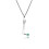 Collier à breloques avec initiale L en or blanc 9 carats et émeraude 1