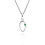 Collier à breloques avec initiale O en or blanc 9 carats et émeraude 1