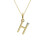 Collier avec initiale H en or jaune 9 carats et diamants 1