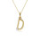Collier lettre D en or jaune 9 carats avec diamants 1
