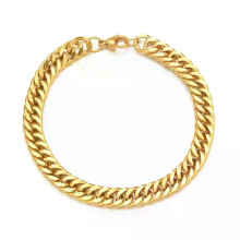 Pulsera de cadena de eslabones cubanos estilo punk, de 65 mm, de acero inoxidable, color dorado, para