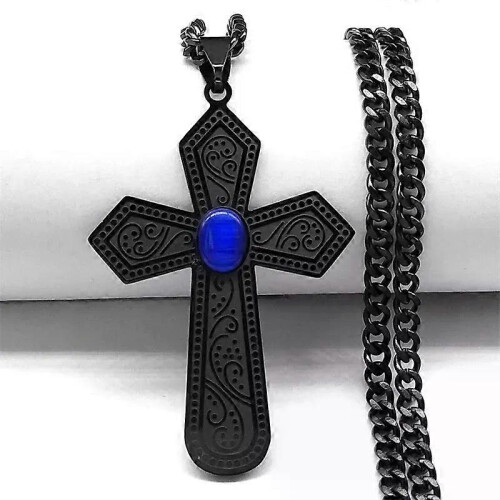 Κρεμαστό κολιέ από ανοξείδωτο ατσάλι Goth Μαύρος Στα
