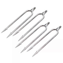 Lot de 4 harpons en acier inoxydable à 2 dents, crochets à gaffe, ardillons, pour la pêche en plein
