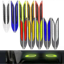 2 stuks universele koolstofvezel auto sticker bumper beschermer reflecterende strips vrachtwagen auto