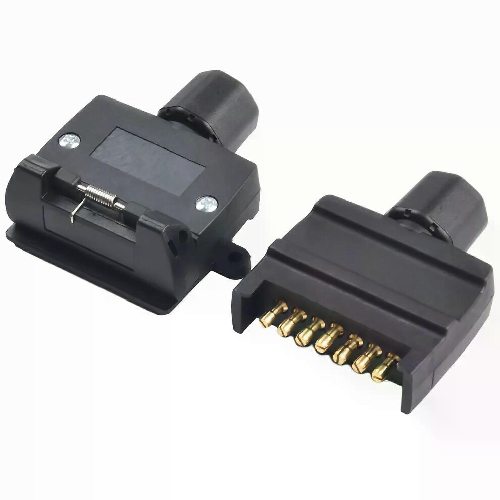 Adaptateur de remorque 12 V, prise plate à 7 broches, mâle et femelle, pour camping-car, caravane, bateau,