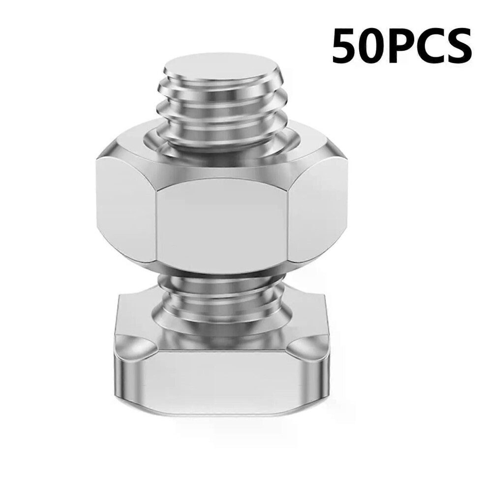 Assortiment de 50 boulons en aluminium M6 x 12 et 50 écrous M6 pour serres et plantes d'extérieur