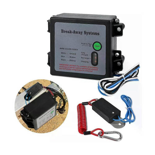Trailer Brakes Breakaway Kit with Switch LED Test Light Electric Breakaway System Universal Trailer