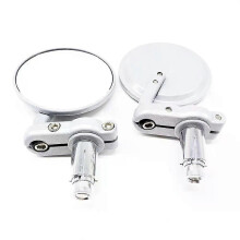 Spiegel Motorradzubehör 22mm Bar End Runde Silber 7/8 Zoll Lenker Rückspiegel Cafe Racer Moto