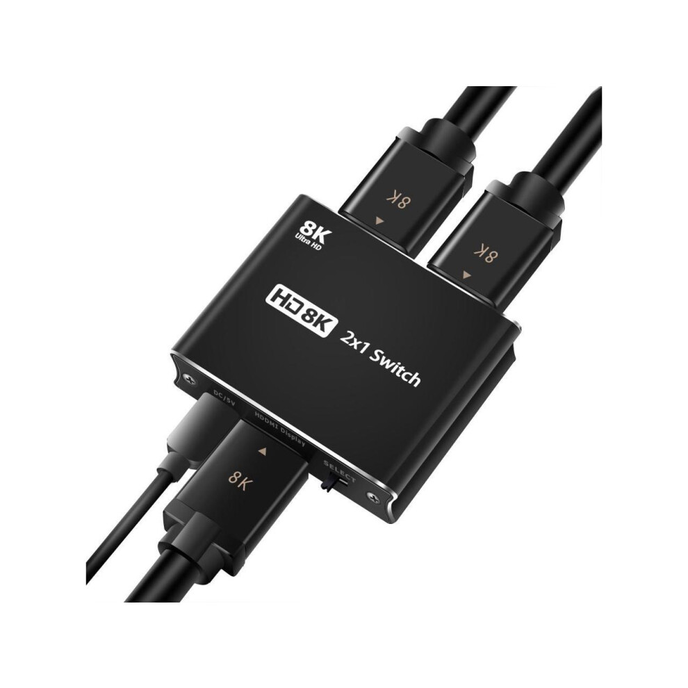 Hdmi 2.1 Ultra Hd 8K High Speed 48Gbps Directional Switch Only 2In 1Out 8K@60Hz 4K@120Hz Converter Compatible With Xbox Ps5 Projectors Monitors 712145924423