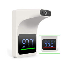 Wall Mounted Infrared Forehead Thermometer for Adults, Non Contact Digital Wall Thermometer with LCD Display Fever Alarm Accurate Instant Reading
