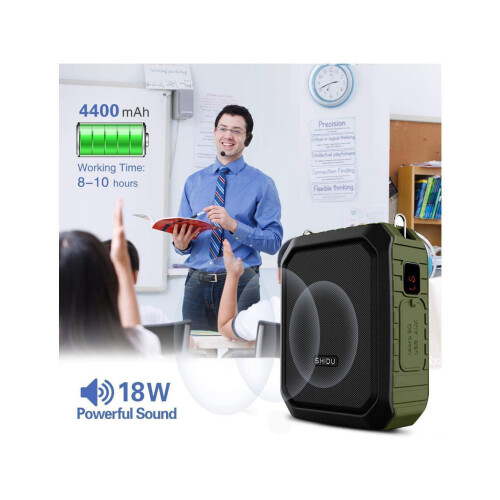 Wireless Personal Voice Amplifier with Portable Microphone Headset, 18W Rechargeable Microphone Speaker 2