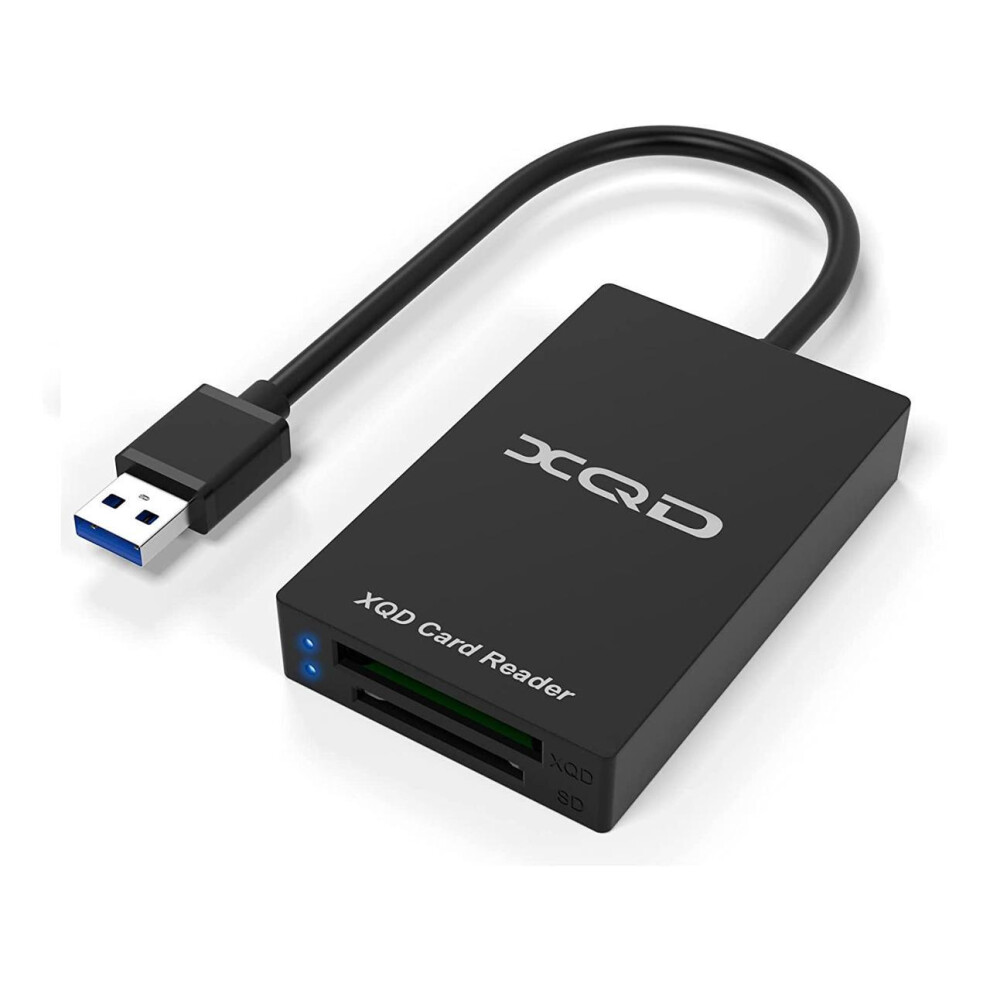 XQD Card Reader, USB 3.0 XQD/SD Card Reader Dual Slot Memory Card Reader 5Gpbs Super Speed Support Sony G/M Series Lexar 2933x/1400x USB Mark XQD Card