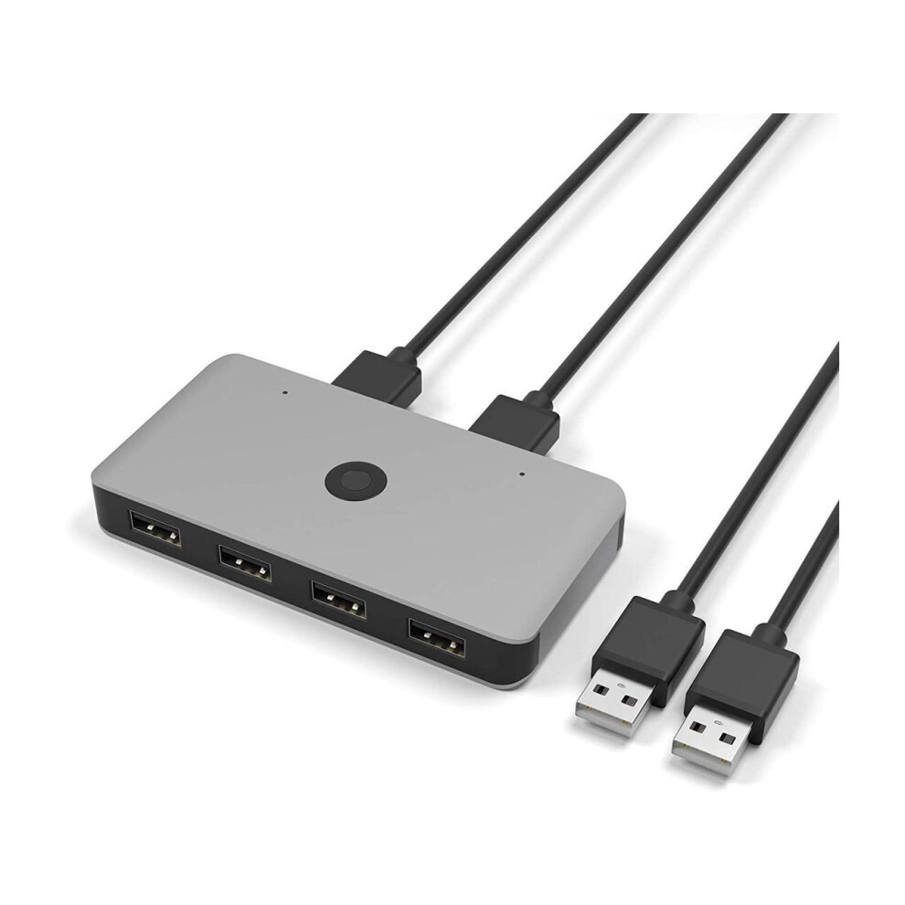 Aluminum Build Usb Switch Selector 2 Computers Sharing 4 Usb Devices Usb 2.0 Peripheral Switcher Box Hub For Mouse, Scanner, Printer, Pcs With One-But 712145925369