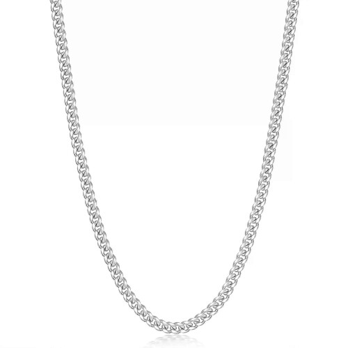Shevalues 4mm Fiusem Ασημί Τόνος Κουβανικής Αλυσίδας Σύν