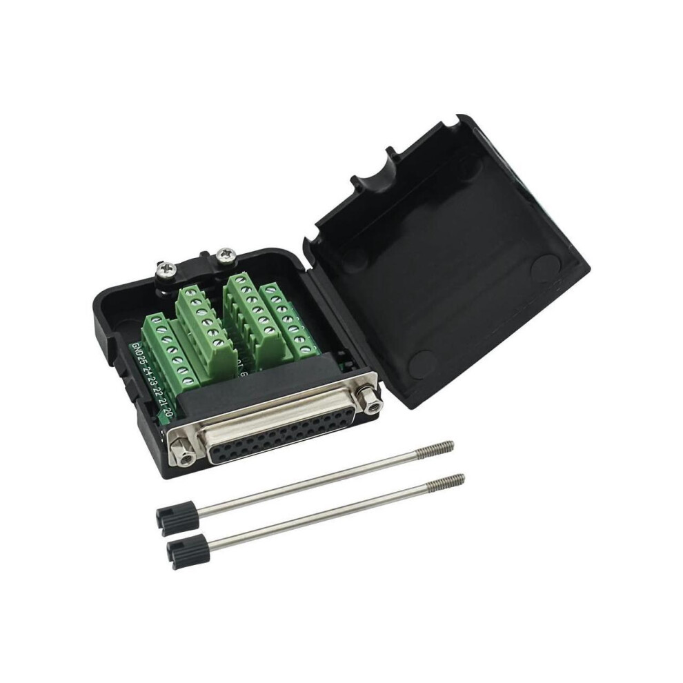 DB25 Breakout Board Solder-Free Female Adapter 25-pin Port Adapter to Terminal Connector Signal Module Long Bolts and Nuts with case-image-OPC-PHMC2PY-NEW