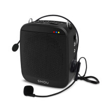 Portable Voice Amplifier 15W, Mini Voice Amplifier with Wired Microphone Headset Rechargeable Portable Microphone and Speaker PA System for Teachers,S