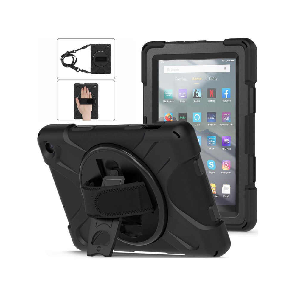 Amazon Kindle Fire 7 12Th Generation, 2022 Release Case Cover With Stand,Hand & Shoulder Strap 743579470576