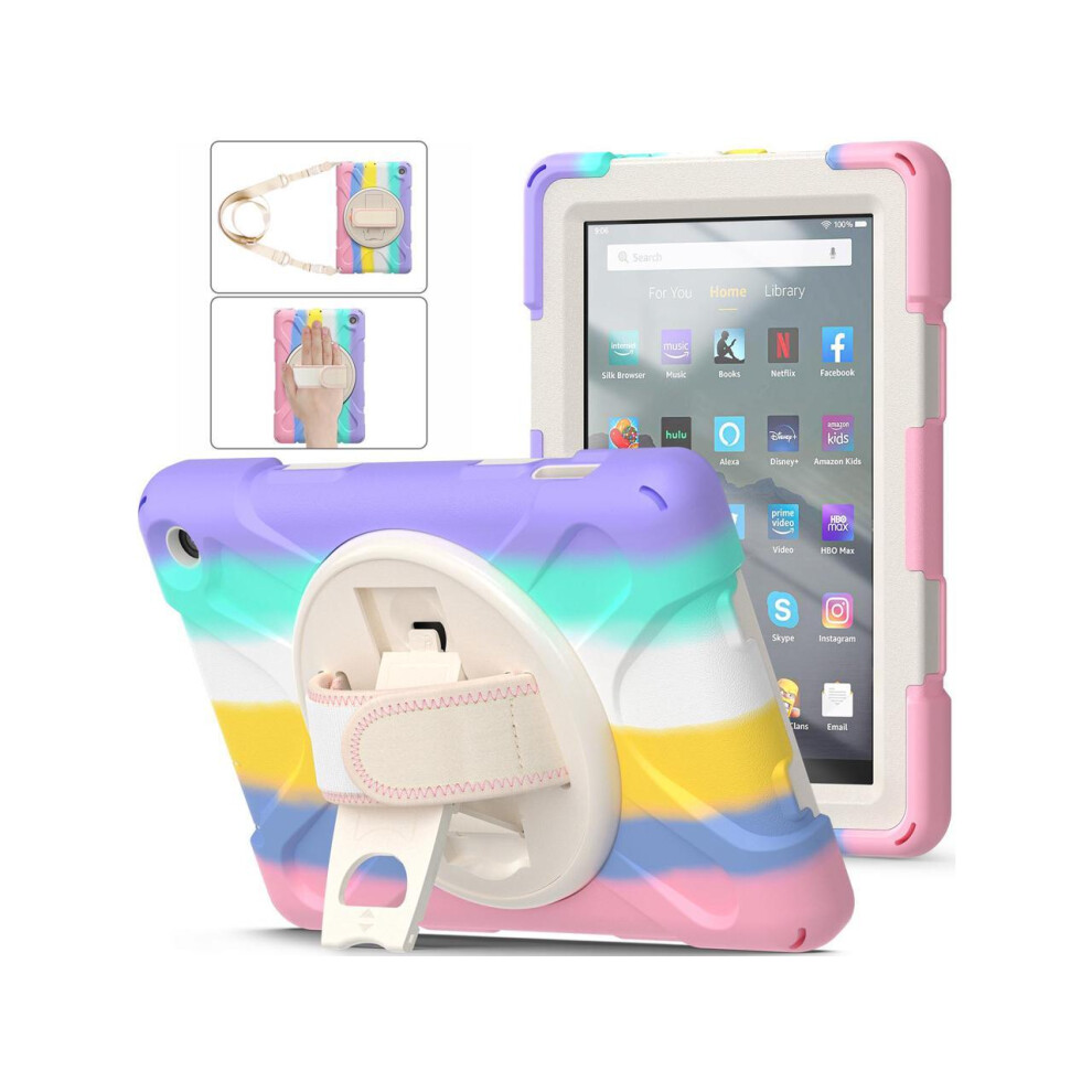 Amazon Kindle Fire 7 12Th Generation, 2022 Release Case Cover With Stand,Hand & Shoulder Strap 743579470620