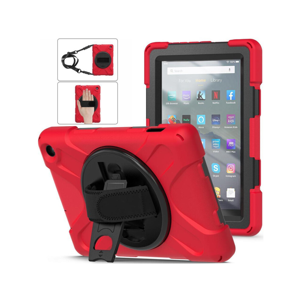 Amazon Kindle Fire 7 12Th Generation, 2022 Release Case Cover With Stand,Hand & Shoulder Strap 743579470637