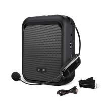 Mini Voice Amplifier Portable Bluetooth Speaker with UHF Wireless Microphone Headset 10W 1800mAh PA system Supports MP3 Format Audio for Teachers, Coa