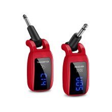 Wireless Guitar System, UHF Wireless Guitar Transmitter Receiver 164 Feet Range with HD LED Screen for Electric Guitar Bass Musical Instruments