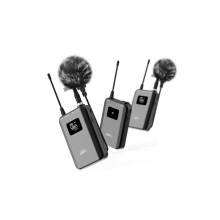 Wireless Headset Lavalier Microphone System - Dual Wireless Lapel Mic for iPhone, DSLR Camera, PA Speaker, YouTube, Podcast, Video Recording, Conferen