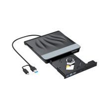 External CD DVD Drive USB 3.0 Type-C Portable Superdrive Burner Player Writer CD DVD +/- RW, Compatible with Windows 10 8 7 XP Vista Mac OS System for