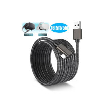 for Oculus Quest 2 Link Cable 16.5FT/5M, 90 Degree Nylon Braided Link Cable with 5Gbps Data Transfer and up to 3A Fast Charging USB A to USB C Link Ca