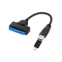 USB 3.0 SATA Adapter 2.5 Inch SATA to USB 3.0 Cable 22 Pin 7+15 HDD / SSD Cord Support UASP Serial ATA III Compatible for 2.5 SATA Hard Drive (USB C t
