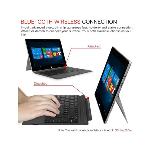 Type Cover for Microsoft Surface Pro 7 Plus / Pro 7 / Pro 6 / Pro 5 / Pro 4 / Pro 3 Wireless Bluetooth Keyboard 2