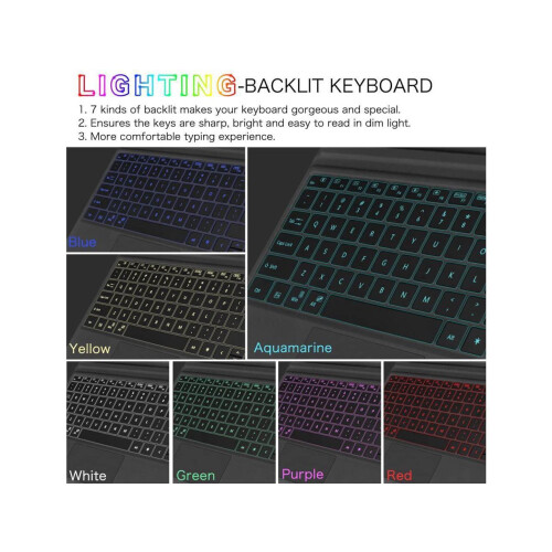 Type Cover Wireless Keyboard for Microsoft Surface Pro 7 Plus Pro 7 Pro 5 Pro 4 Por 3 with Backlit 2