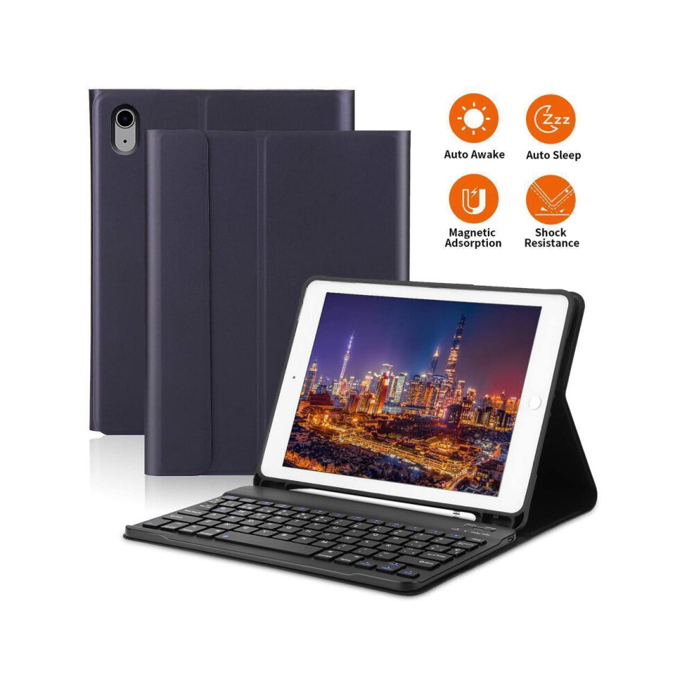 Keyboard Case For Ipad 10Th Generation 10.9 Inch 2022 Model A2696 A2757 A2777 Wireless Detachable Keyboard With Protective Cover With Pencil Holder 609808273823