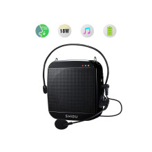 Portable Voice Amplifier 18W,Mini Voice Amplifier with Wired Microphone Headset Rechargeable Portable Microphone and Speaker PA System